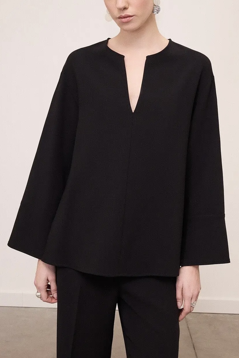 OttodÁme - Oversized Blouse With Slits Black