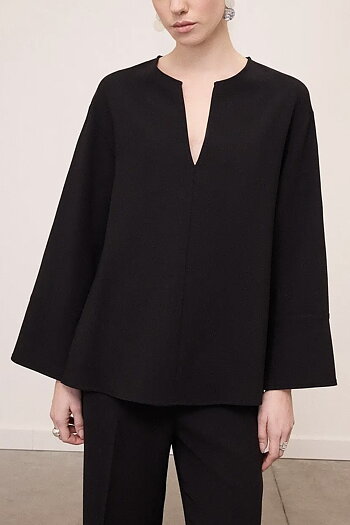 OttodÁme - Oversized Blouse With Slits Black