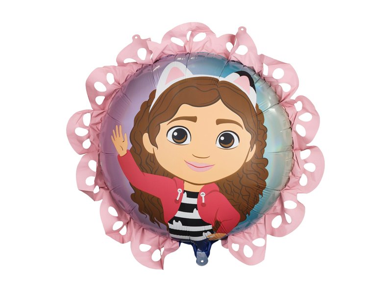 Folieballong Gabby's Dollhouse med rosa volang 52 cm