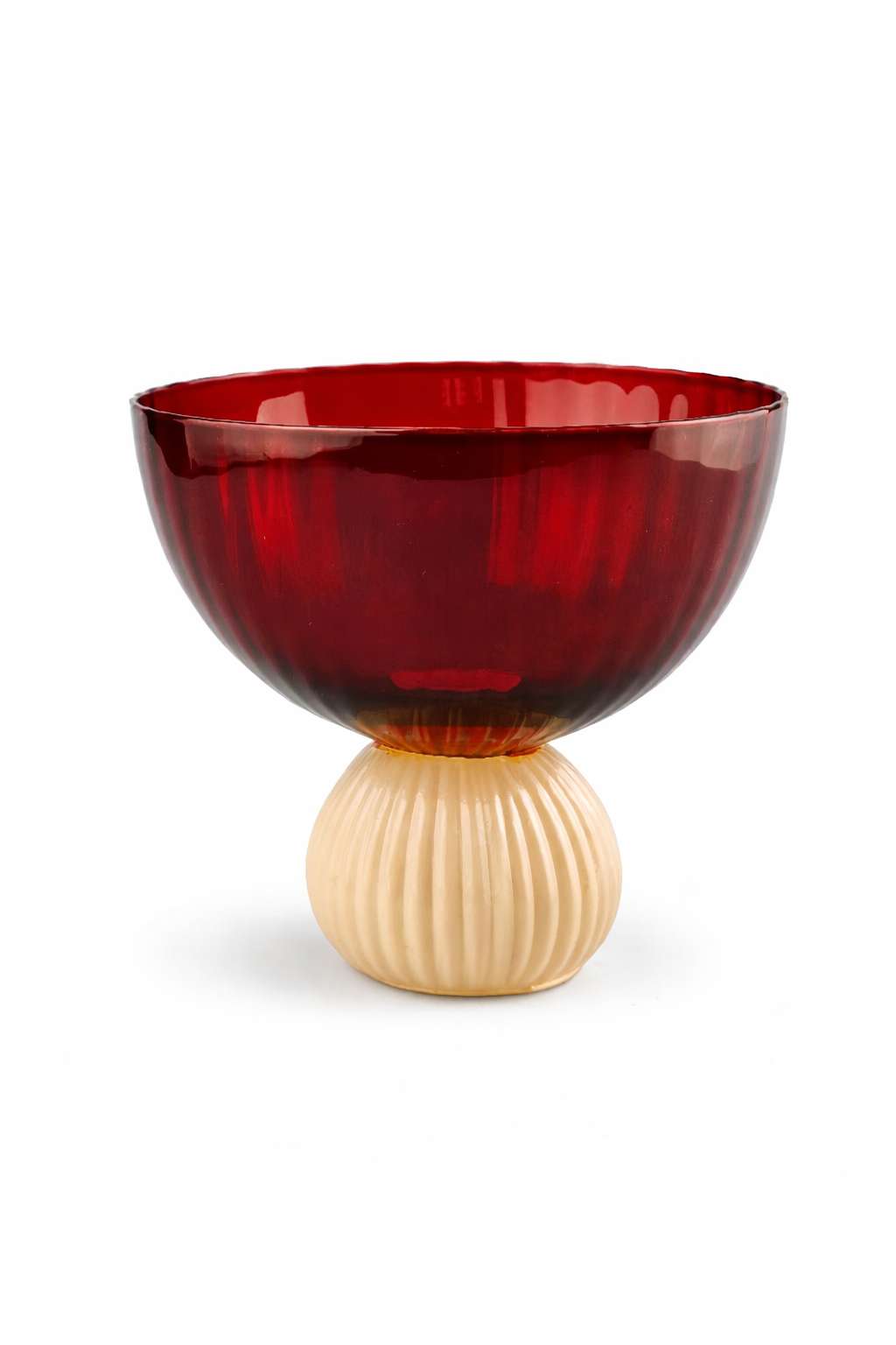 Glass red/beige