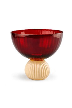 Glass red/beige