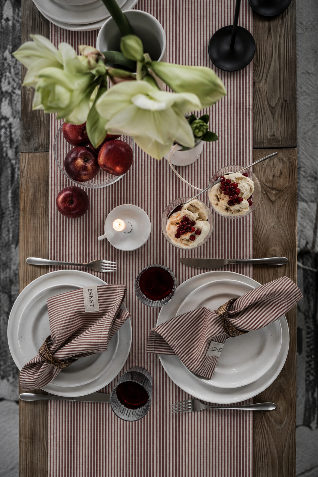 Ernst Runner 45x150 striped red/beige