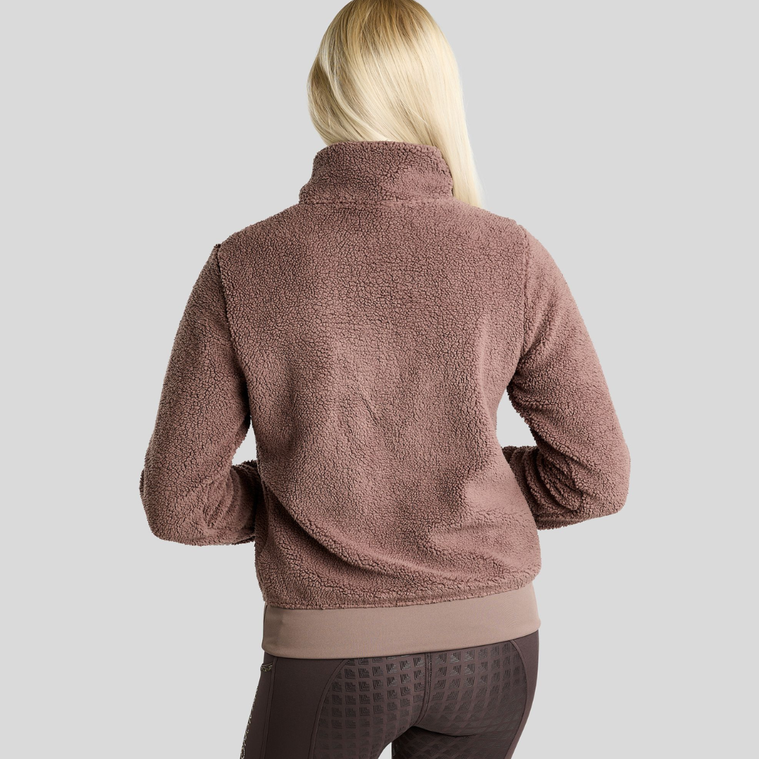 MONTAR MOEBBA TEDDY PILE Q-ZIP JACKET W. GOLDEN QUARTZ CRYSTAL TAPE - NOUGAT BROWN - 3