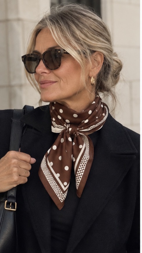 Scarf Prickig Brun/Vit