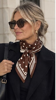Scarf Prickig Brun/Vit