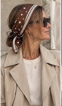 Scarf Prickig Brun/Vit