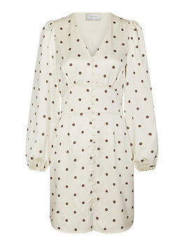 Neo Noir Mabel Dotted Dress,  Creme