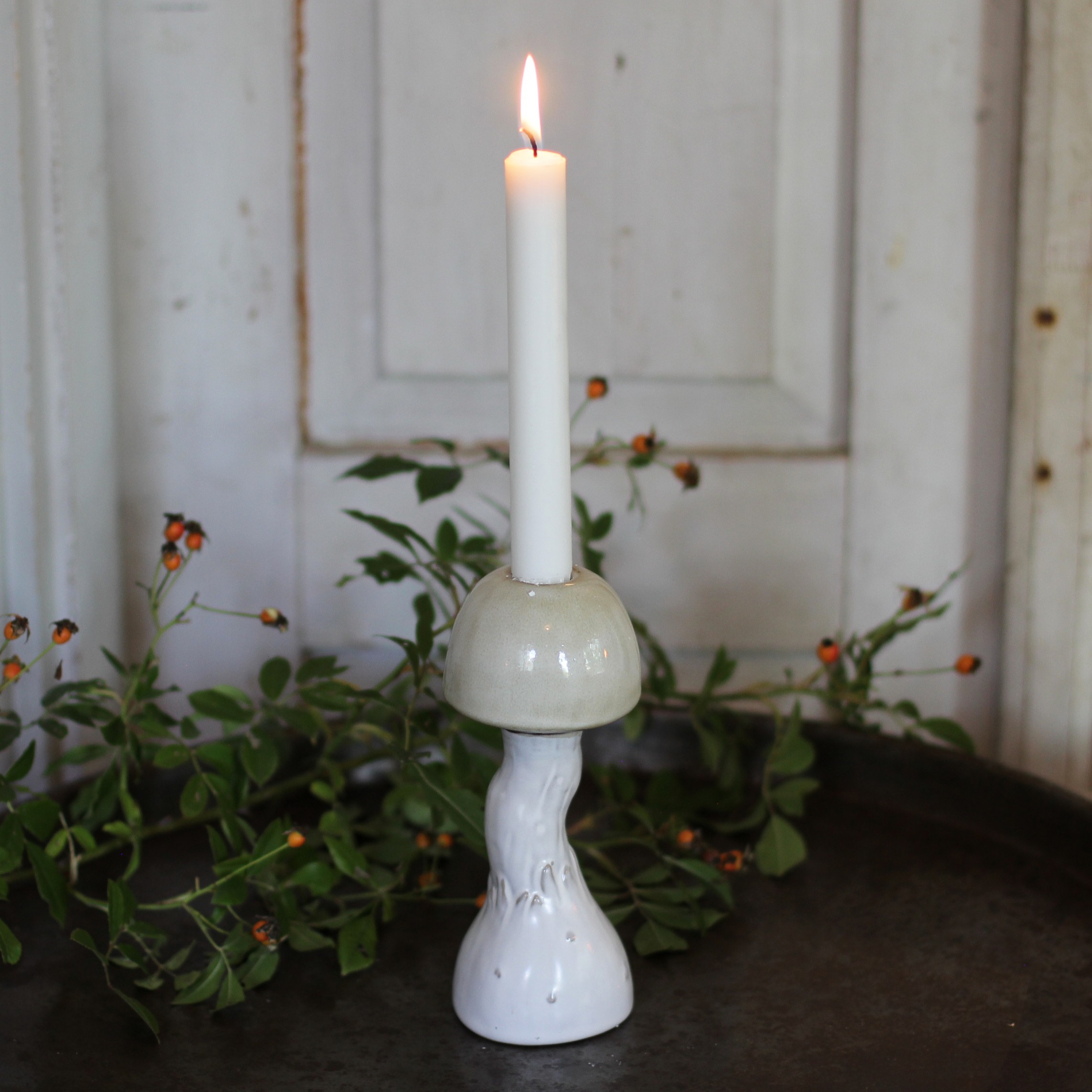 Svamp Ljusstake Beige - Hög - 4