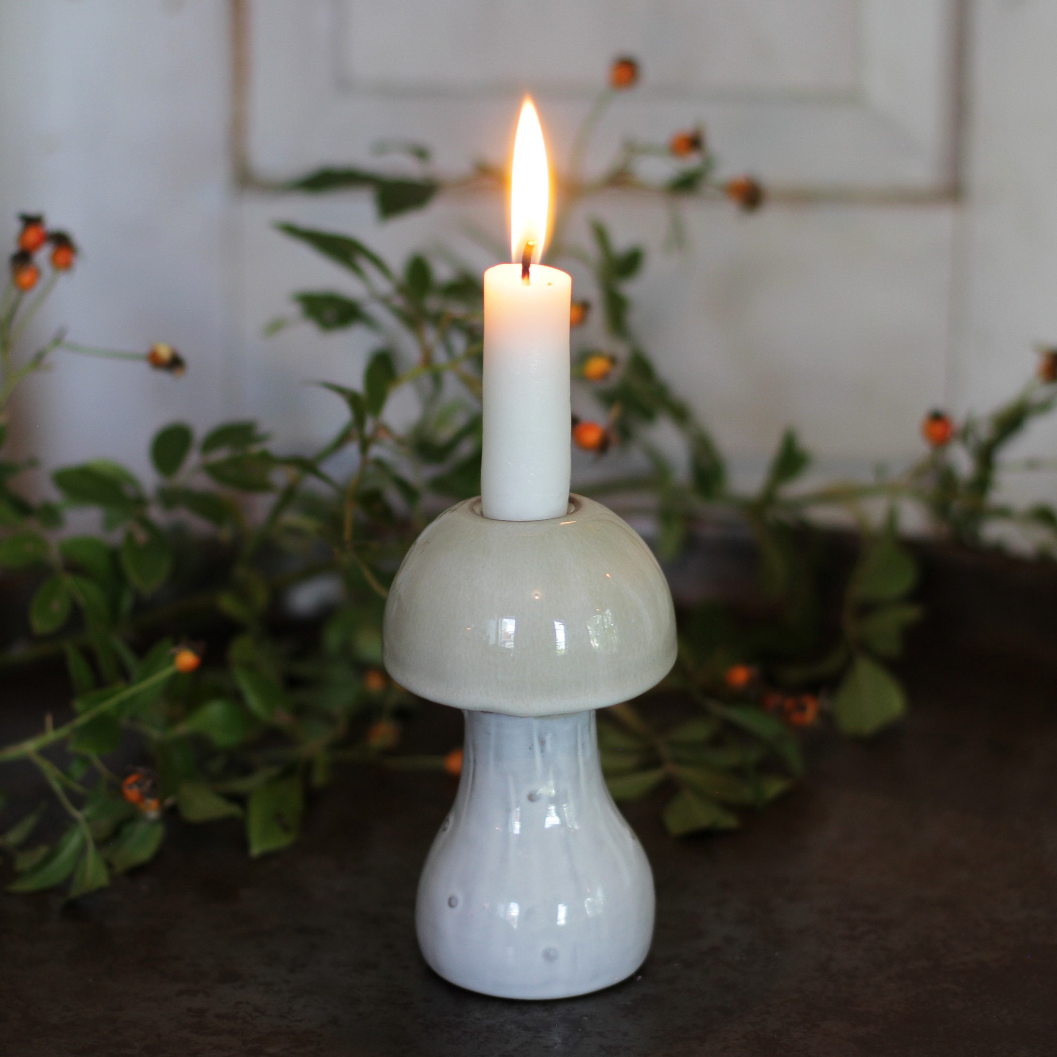 Svamp Ljusstake Beige - Låg - 3