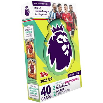 Topps Premier League Fotbollskort Mega Tin, 1 st 26/27