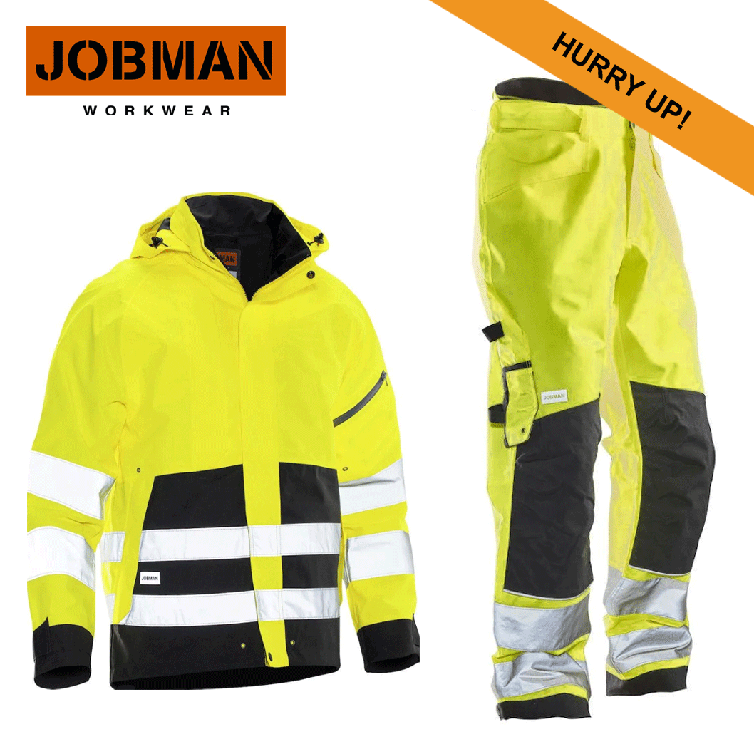 Skaljacka + Skalbyxa Jobman Gul/Svart