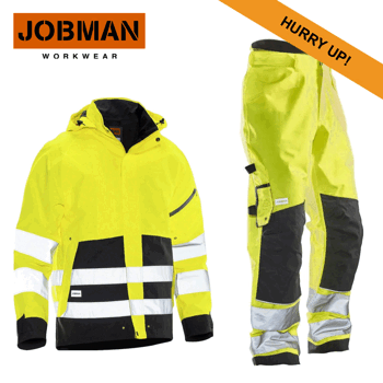Skaljacka + Skalbyxa Jobman Gul/Svart
