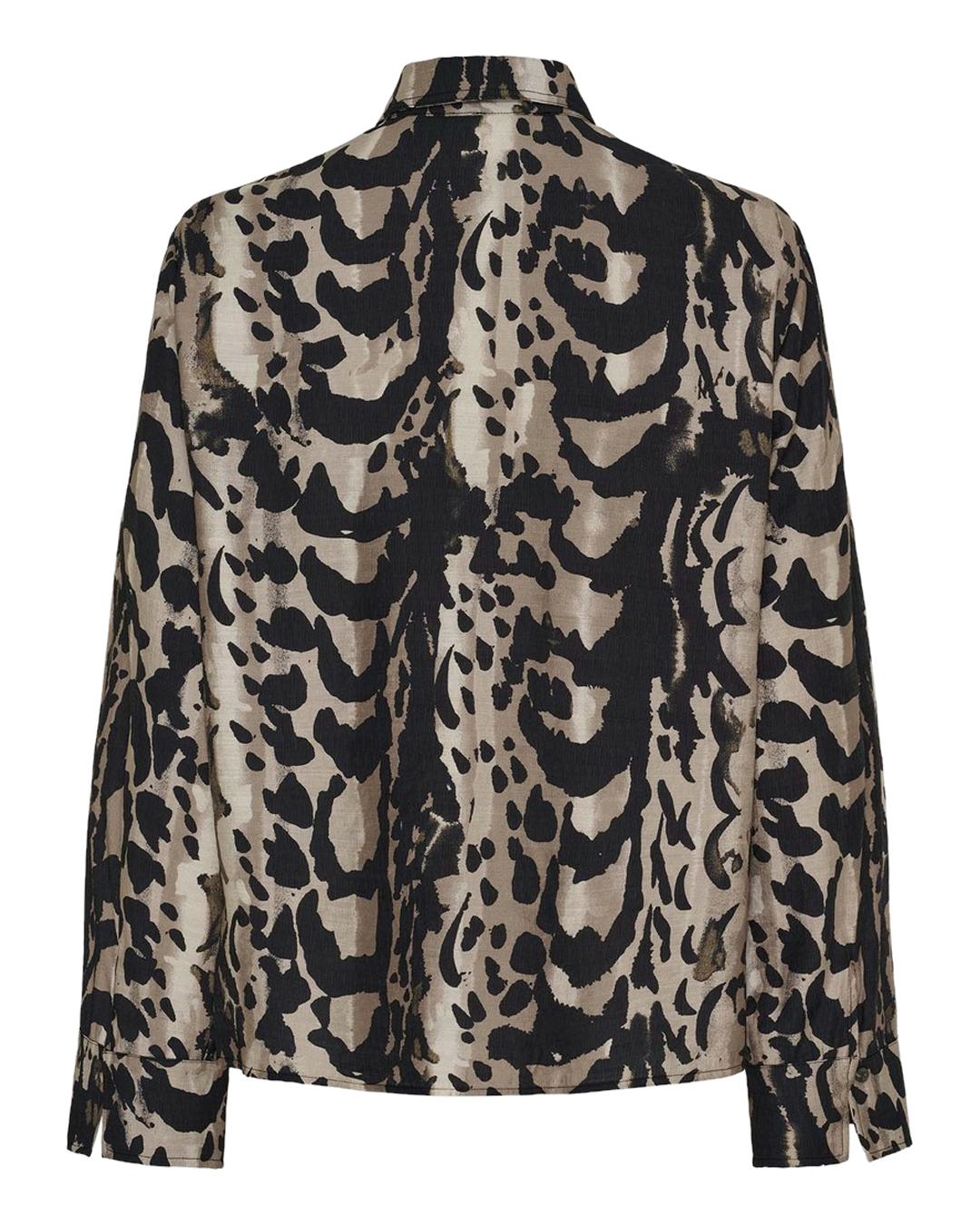 Blus Nini krage mönstrad beige/svart - 7