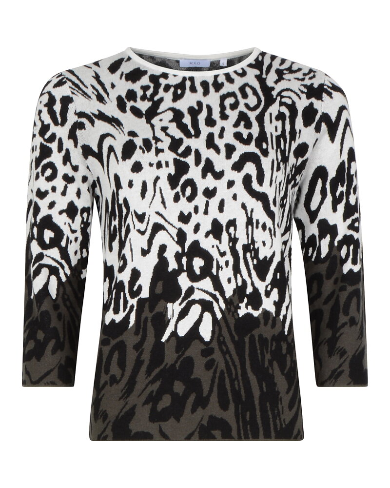 Jumper leo offwhite/svart/grön