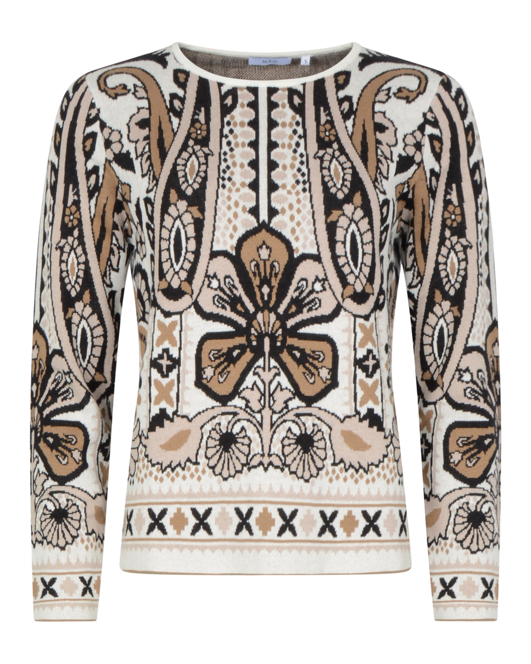Jumper mönstrad offwhite/beige/svart