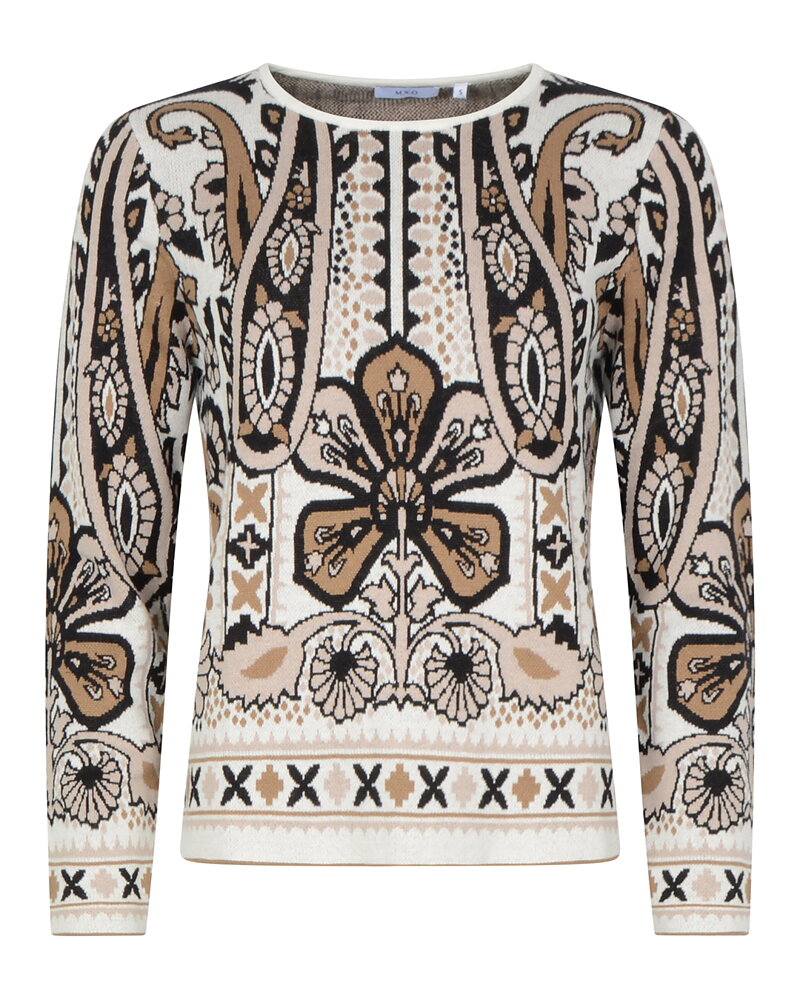 Jumper mönstrad offwhite/beige/svart