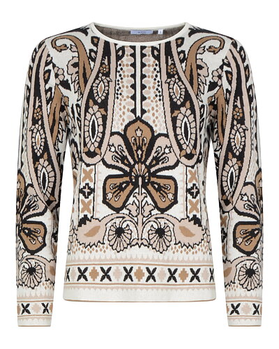 Jumper mönstrad offwhite/beige/svart