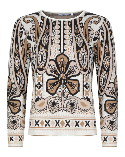 Jumper mönstrad offwhite/beige/svart