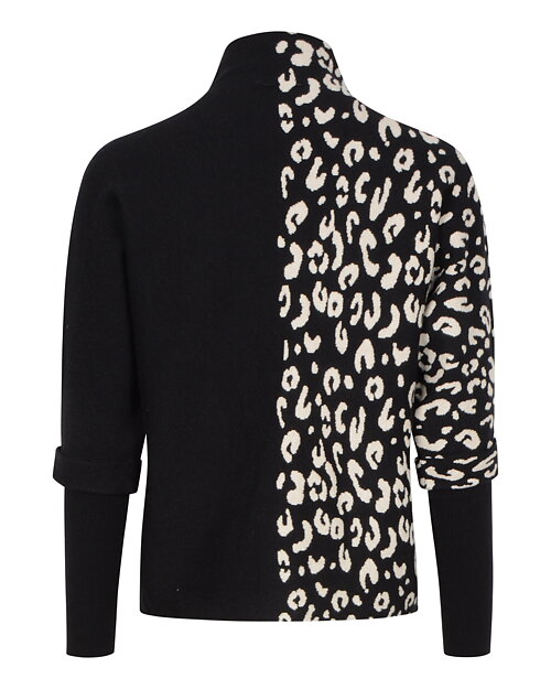 Jumper ficka fram mönstrad svart/offwhite - 2