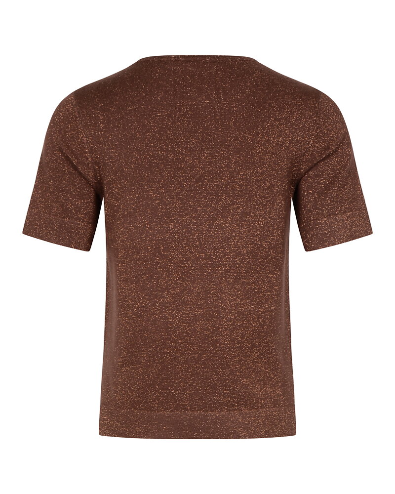 Jumper kort ärm glitter brun