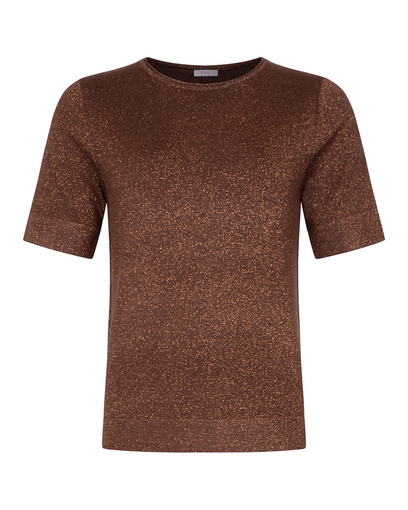 Jumper kort ärm glitter brun