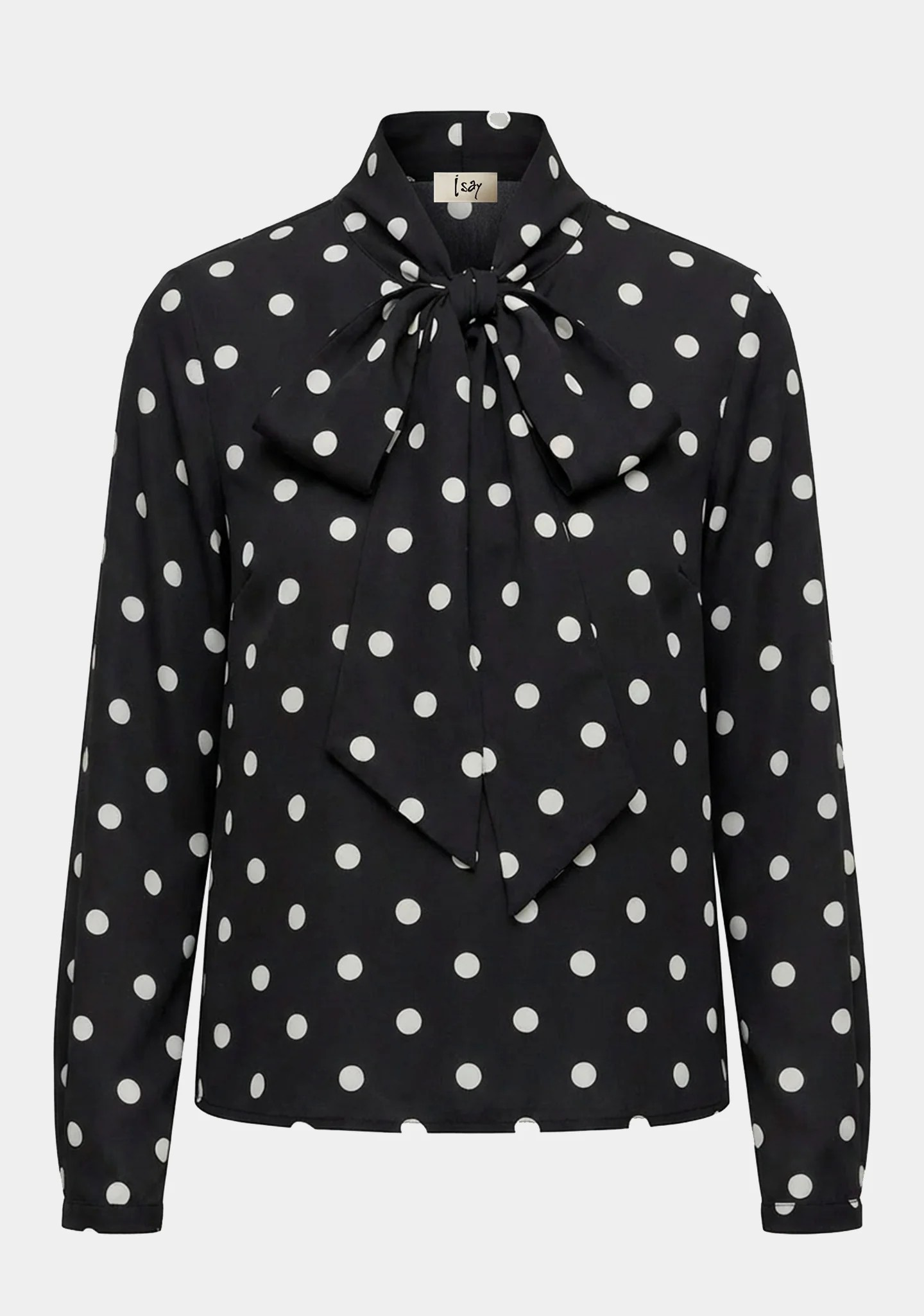 Osla Bow Blouse - Black W/Dots - Isay - 5