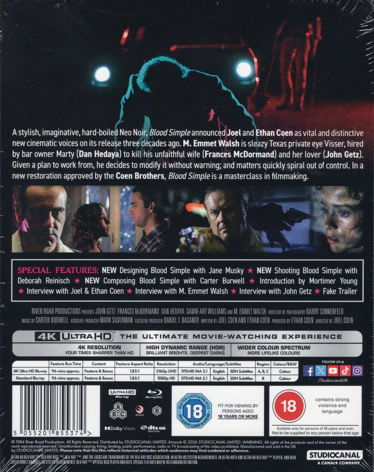Blood Simple (Limited Edition Steelbook) (ej svensk text) (4K Ultra HD + Blu-ray) - 2