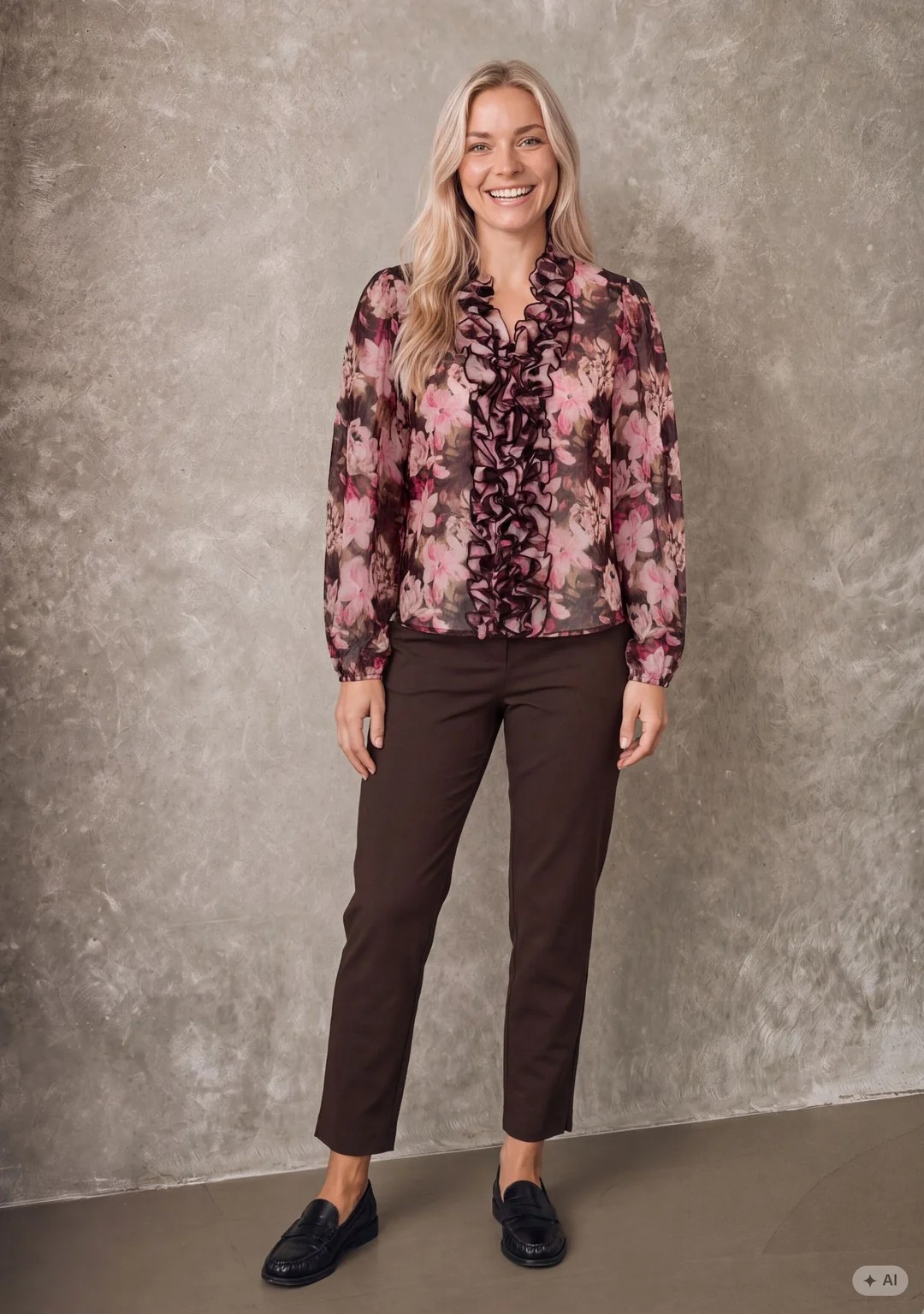 Vibse Ruffle Blouse - Flower - Isay
