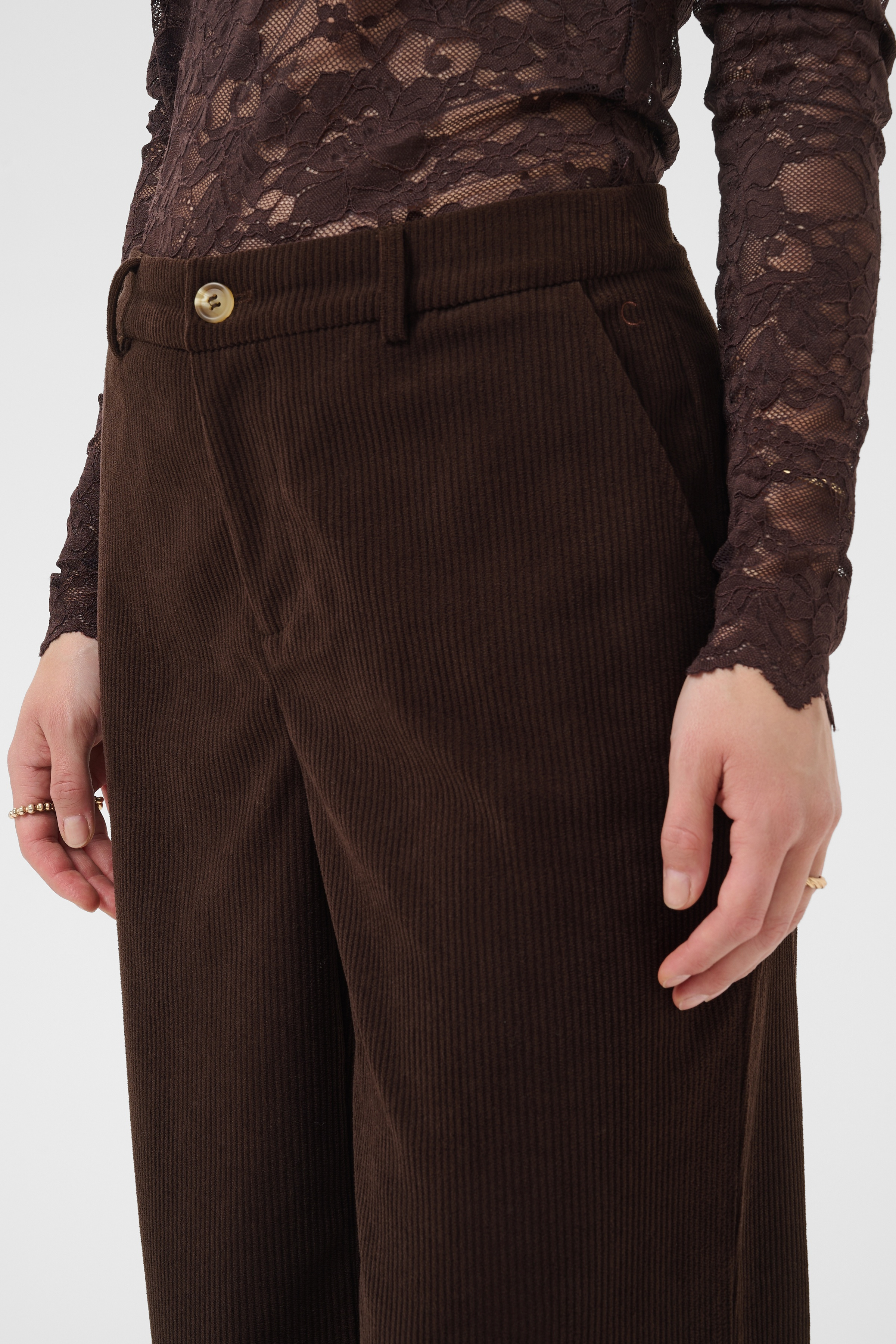 CRKanna Corduroy Pant Java Brun Rak Manchesterbyxa - 6