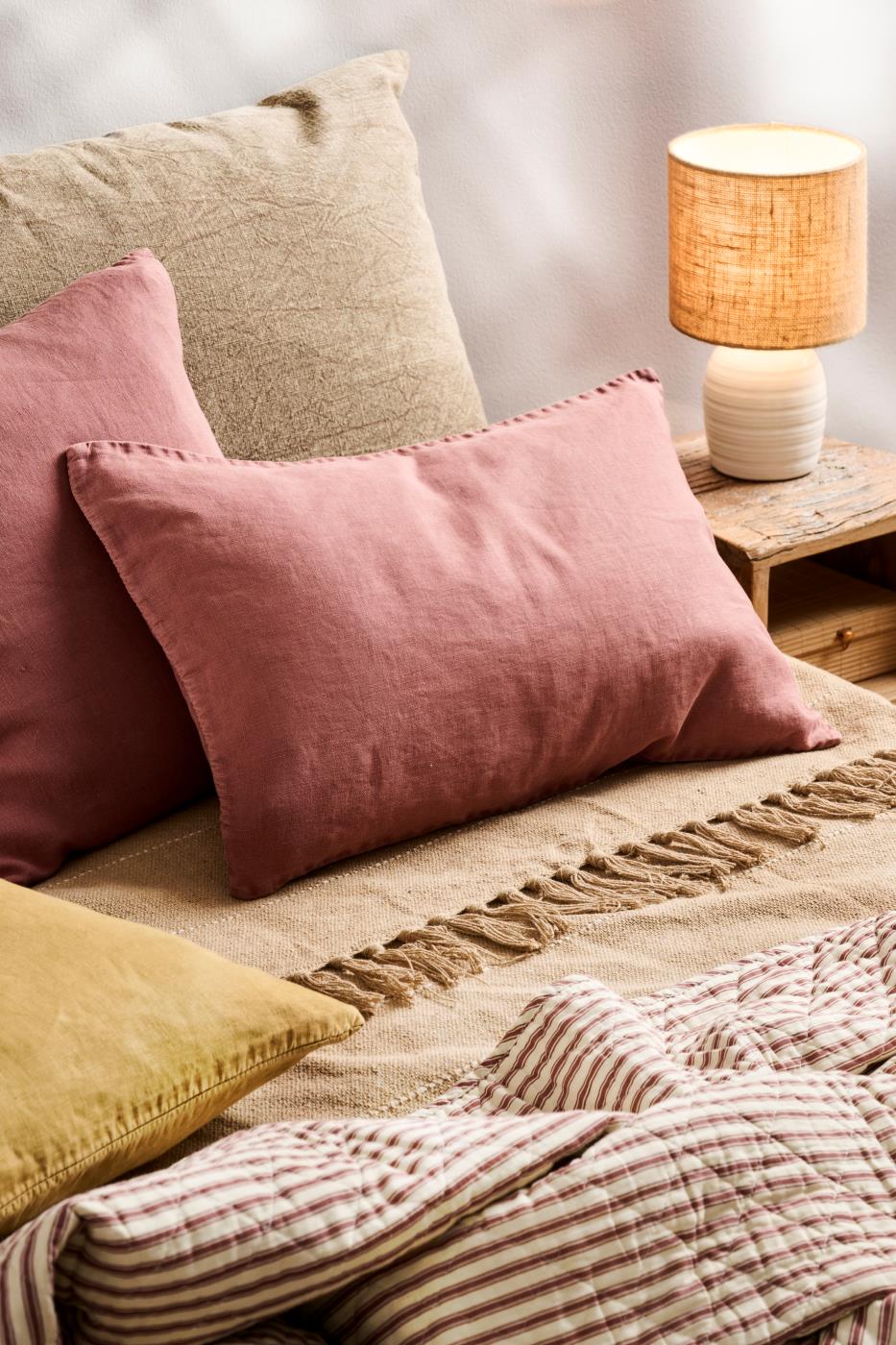 Kuddfodral i linne 40x60 Dusty Plum - 2