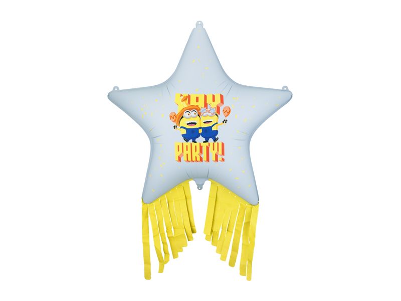 Minions stjärnballong med gula fransar 72 cm