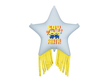 Minions stjärnballong med gula fransar 72 cm