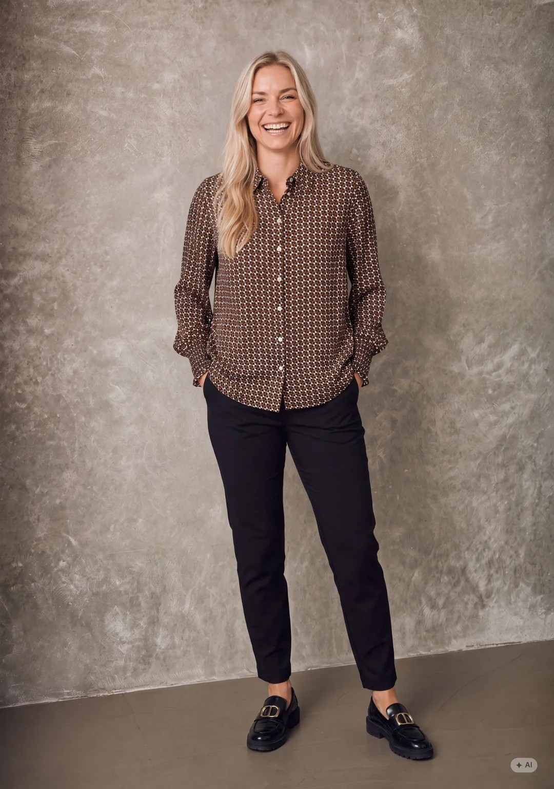 Melba Printed Blouse - Geometric - Isay