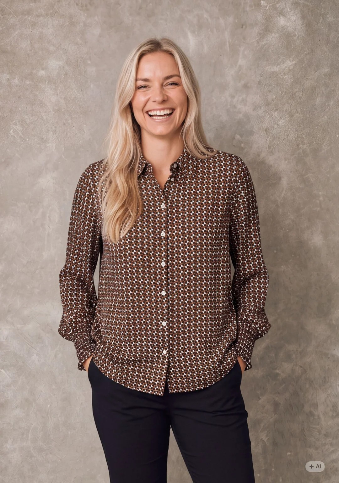 Melba Printed Blouse - Geometric - Isay