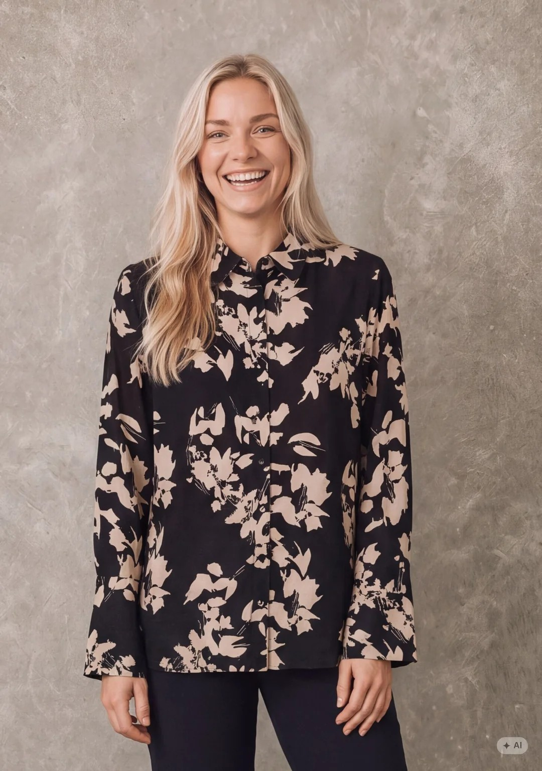 Ane Shirt - Black W/Cream - Isay