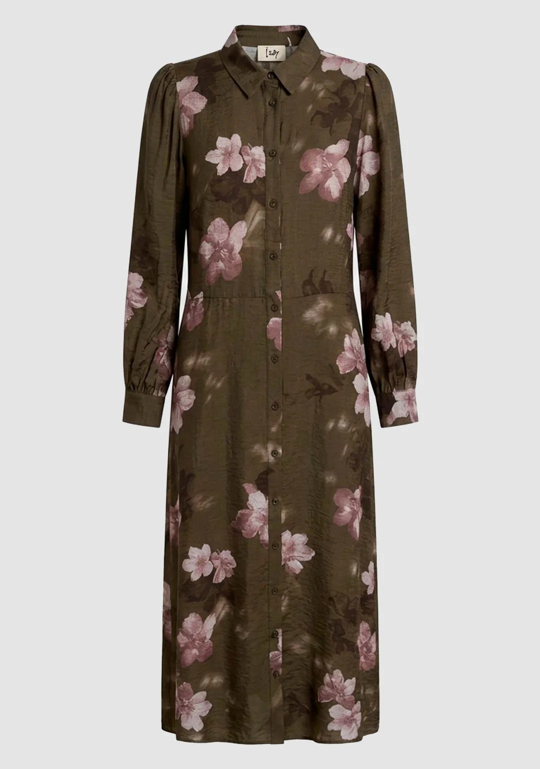 Ane Classic Dress - Khaki Flowerdream - Isay