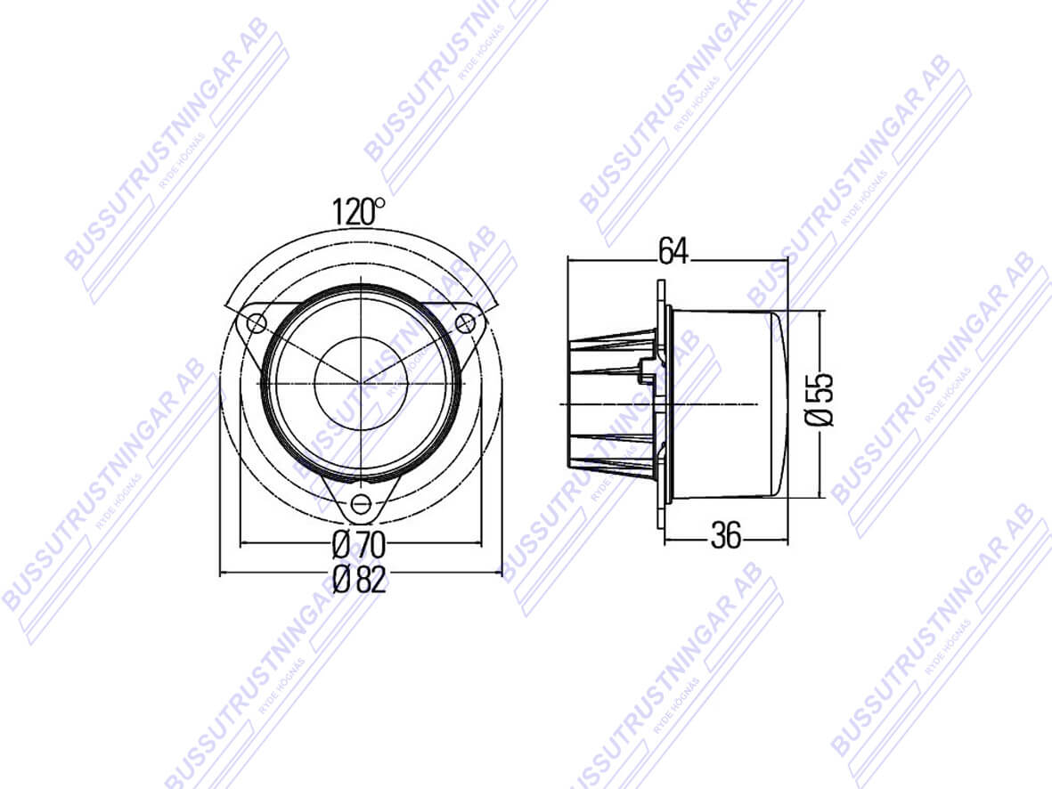 Backlykta rund 55mm LED - 3