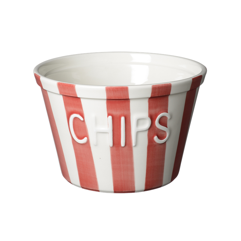 Bruka Design Chipsskål - Röd Stripes