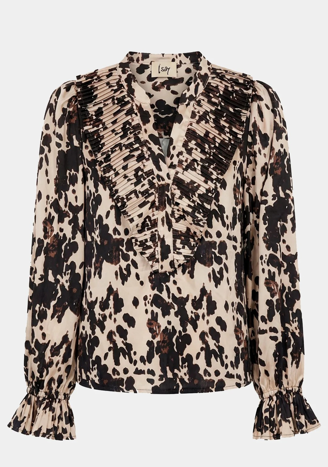 Melba Pleat Blouse - Earth Print - Isay - 3