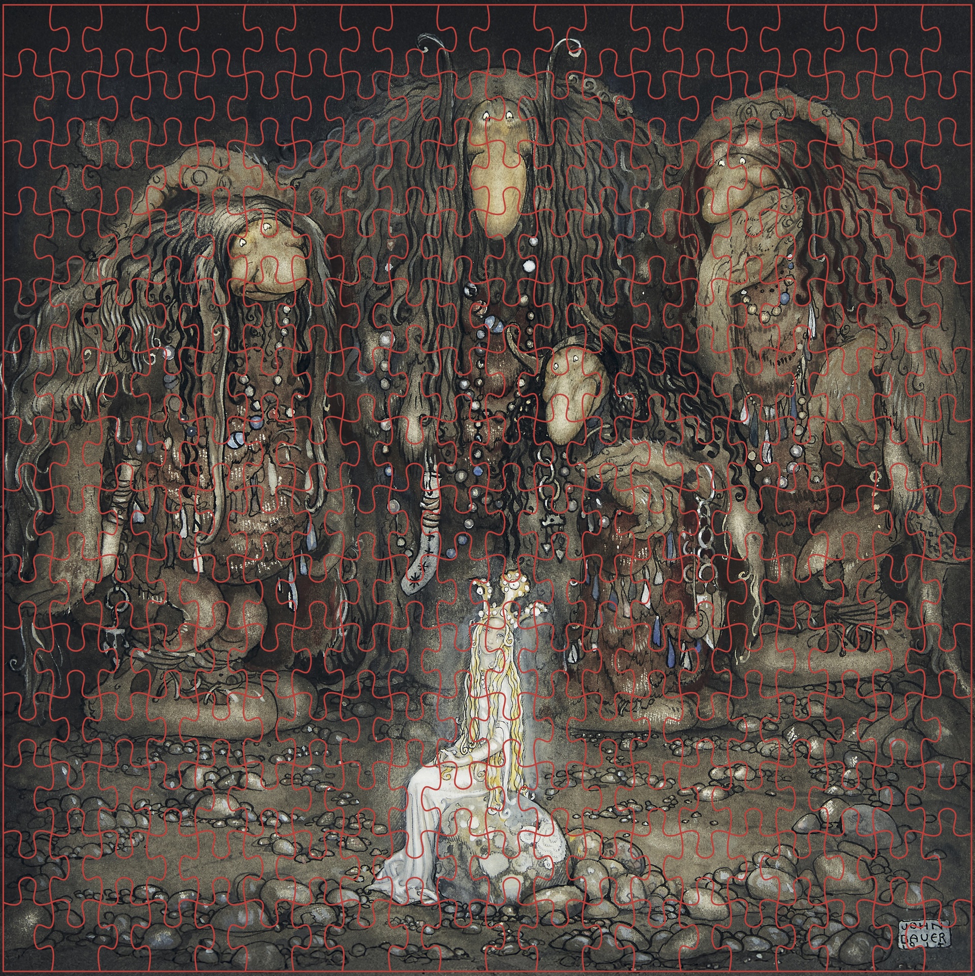 John Bauer pussel 300 bitar - Prinsessan och trollen - 4