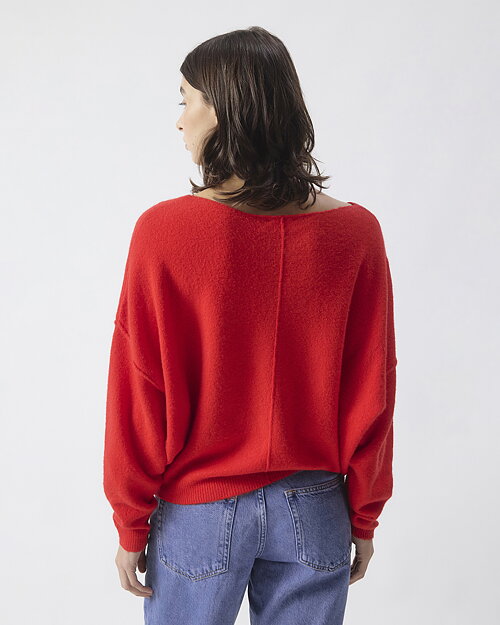 Jumper Damsville rundringad röd - 2