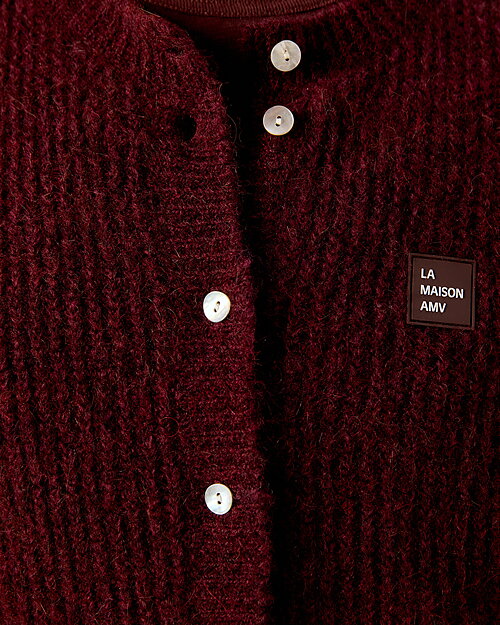 Väst East stickad vinröd - 5