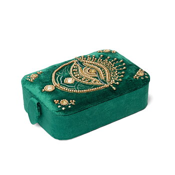 Smycken / tarotask sammet grön med tarotöga