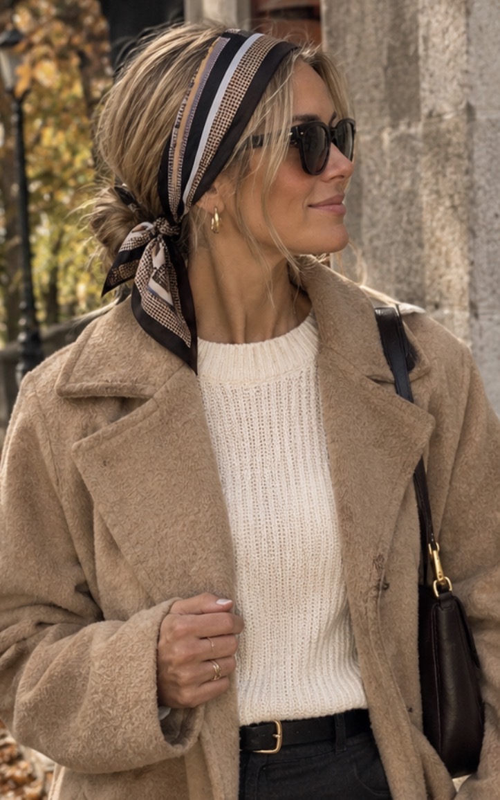 Scarf Mönstrad Svart/Brun/Vit - 2