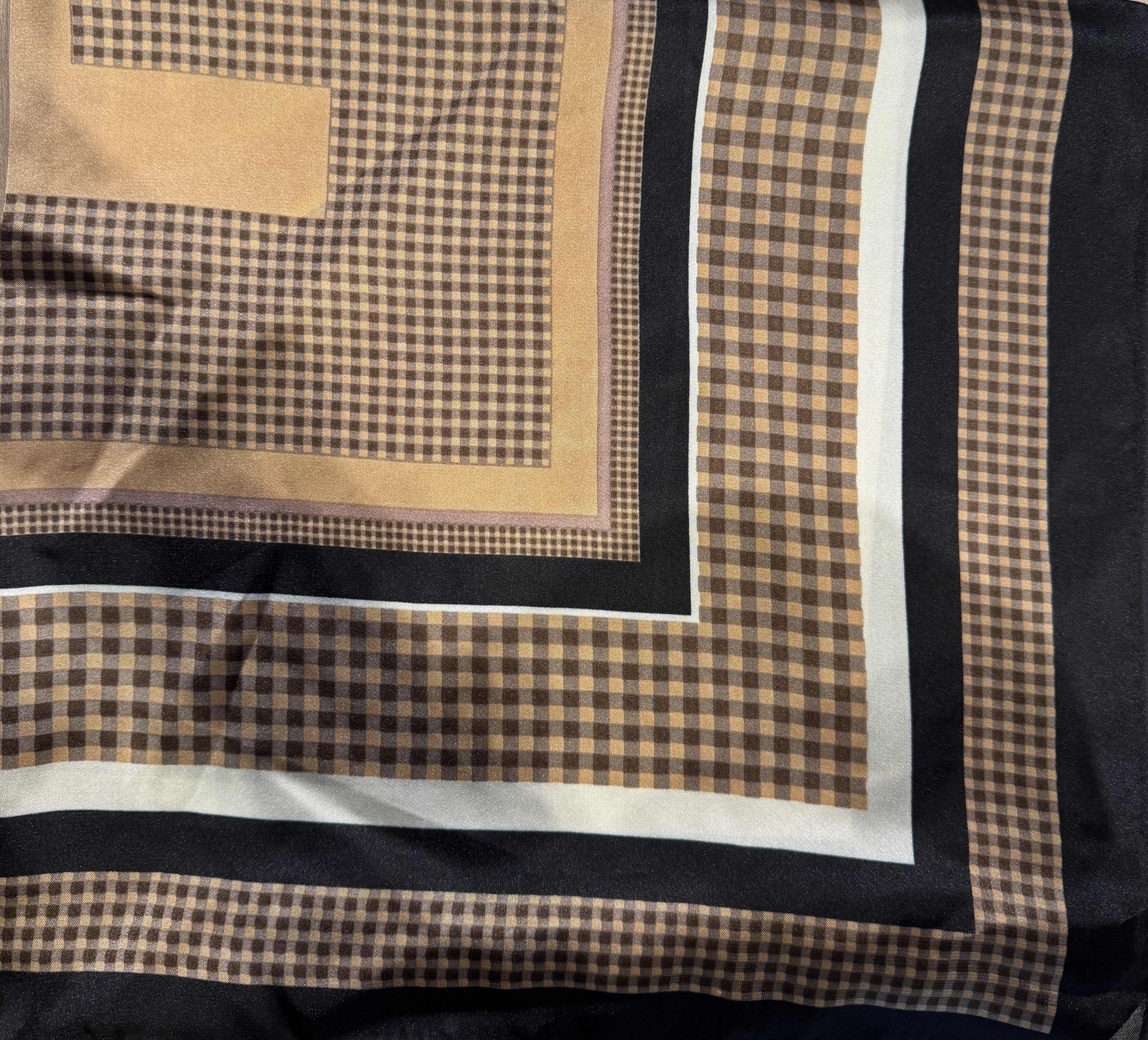 Scarf Mönstrad Svart/Brun/Vit - 3