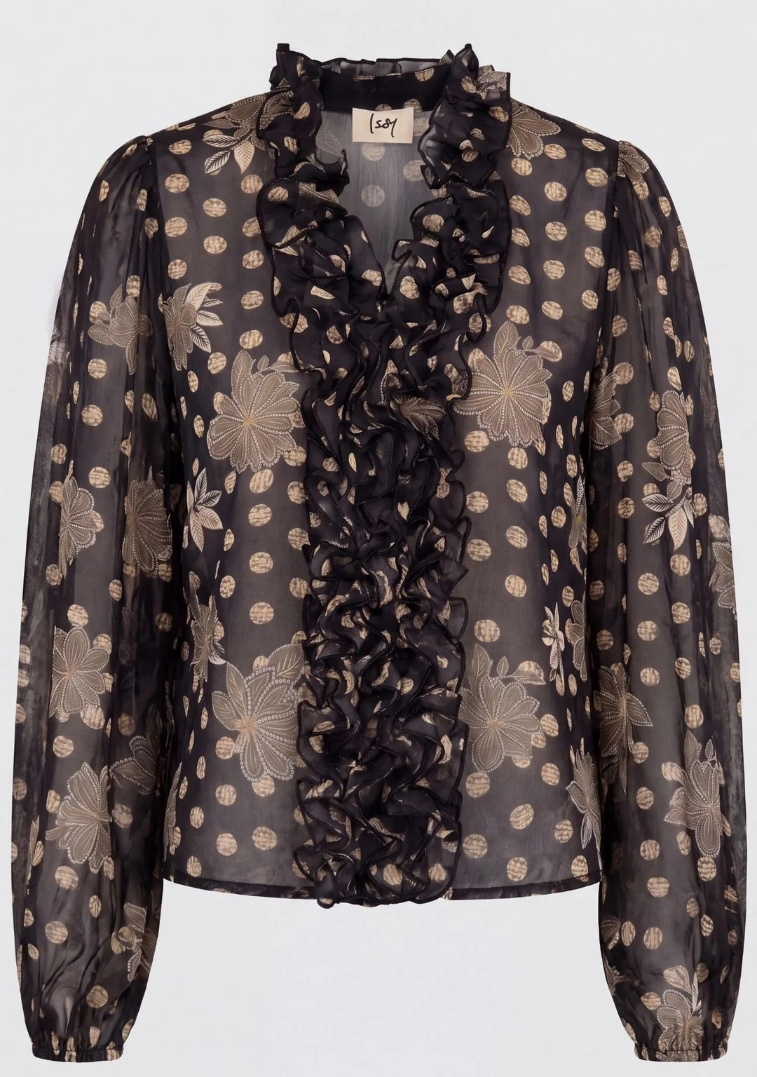 Vibse Ruffle Blouse - Flower/Dot Print - Isay - 3