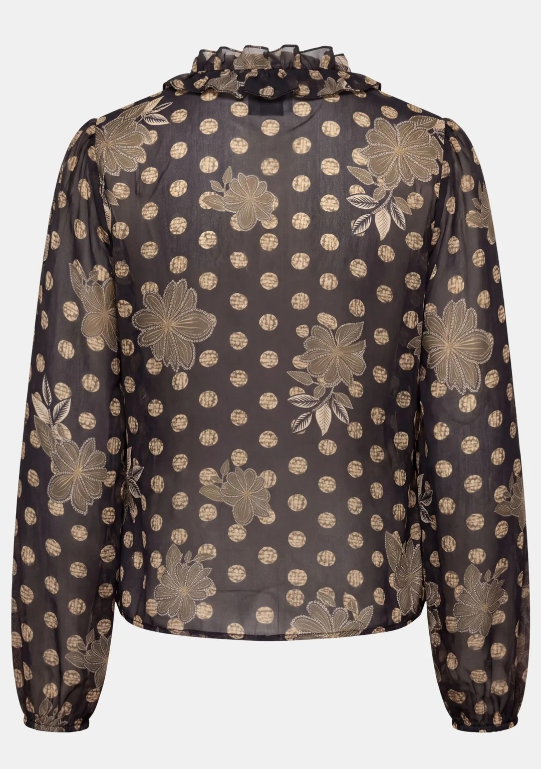 Vibse Ruffle Blouse - Flower/Dot Print - Isay - 4