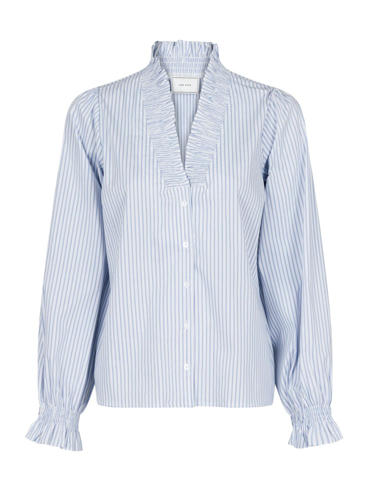 Neo Noir Brielle Stripe Stripe Shirt, Light Blue
