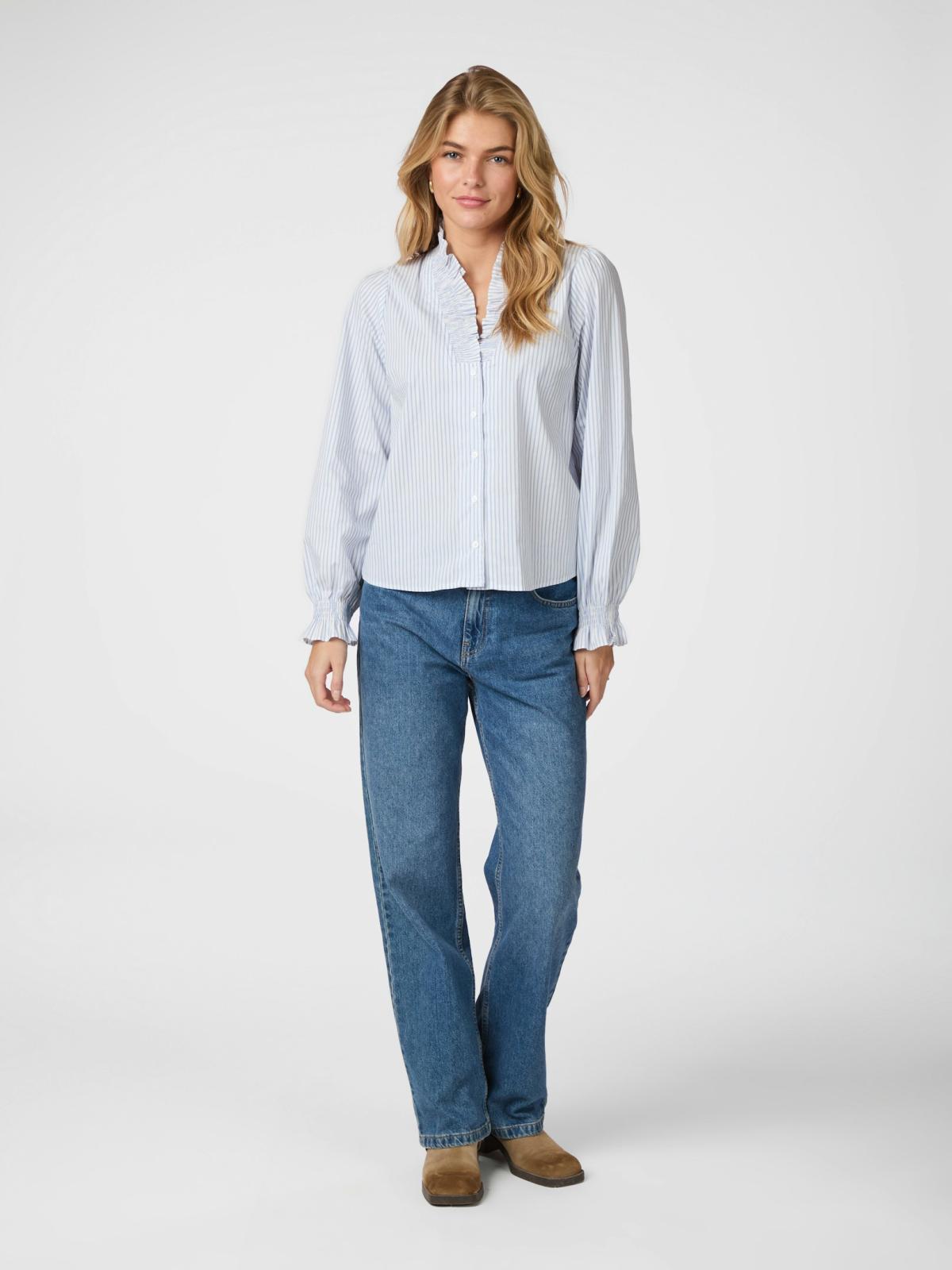 Neo Noir Brielle Stripe Stripe Shirt, Light Blue - 5
