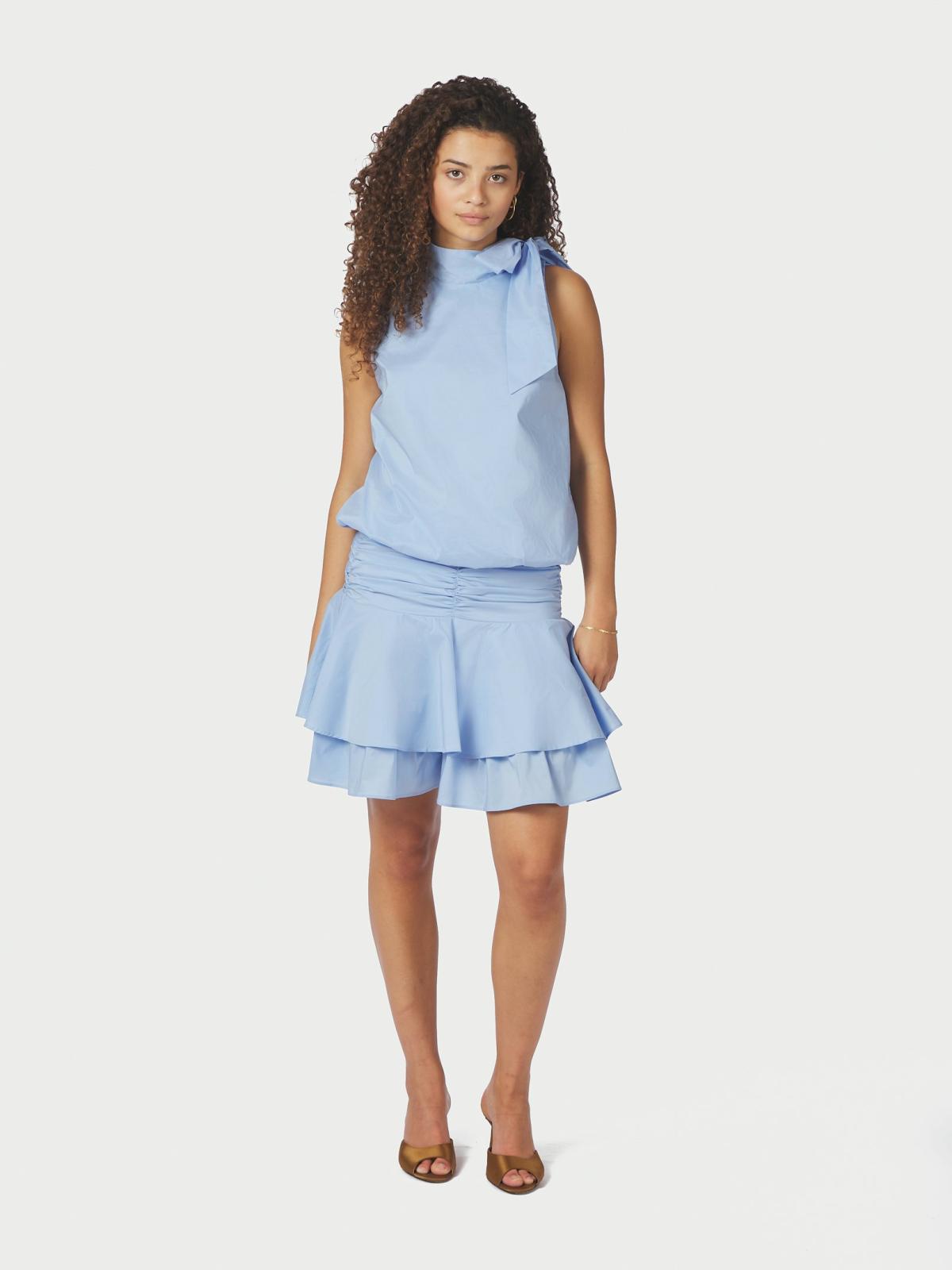 Neo Noir Veda Poplin Top, Light Blue - 5